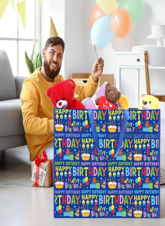 Pickmesh 1 Pcs Extra Large Birthday Bag 31.5x23.6x7.9 Inch Colorful Happy Birthday Gift Bag Oversize Non Woven Fabric Wrapping Pouch for Wedding Baby Shower Party Giant Present Wrap Supplies - Image 5